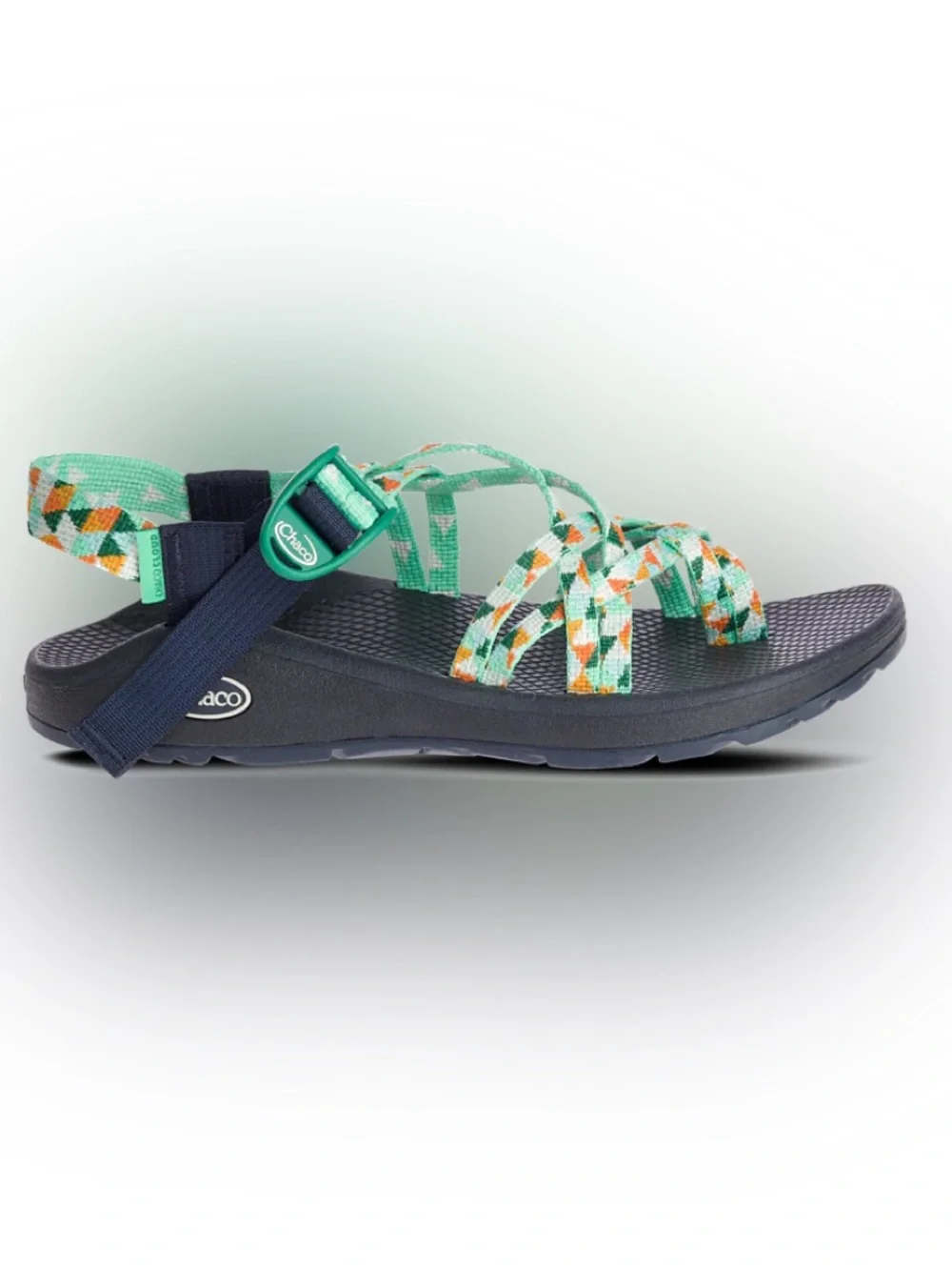 Chaco Kids' Teal Orange Patterned Strappy Sandal